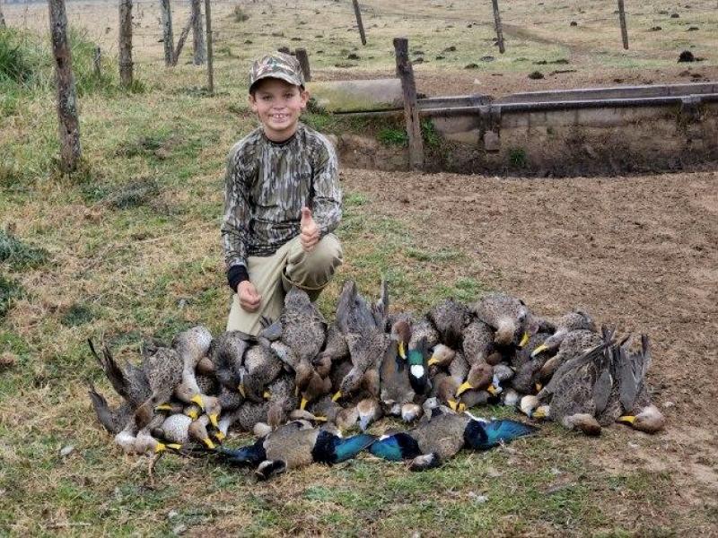 Seth Almond, of Camden, SC, showing off the results of his first duck hunt in Argentina.  At 9 years old, he is already an experienced hunter!