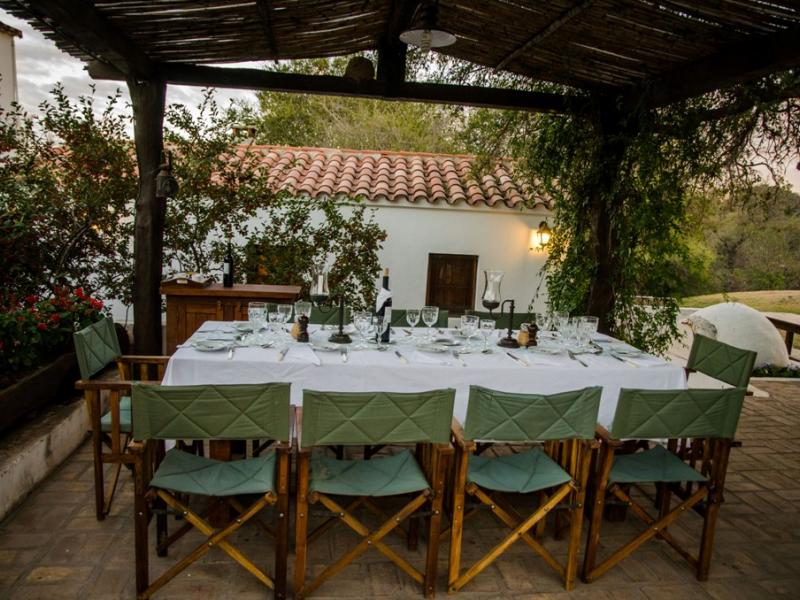 wings argentina lodge exterior dinner table