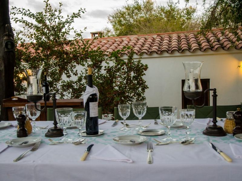 wings argentina lodge exterior dinner table